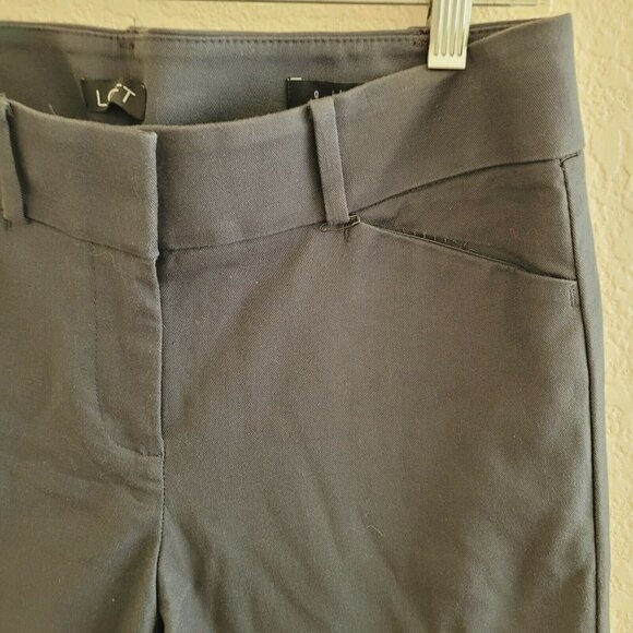 Ann Taylor LOFT Womens Julie Straight Dress Pants Sz 0 Gray Mid Rise - Picture 3 of 9
